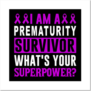 Prematurity Awareness Purple Survivor Support Posters and Art